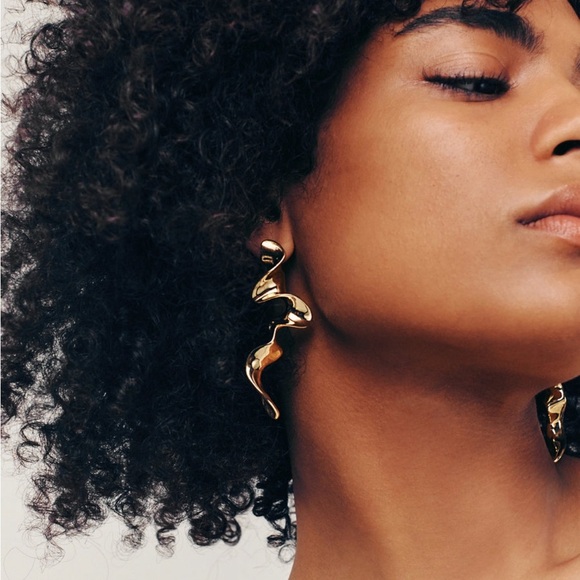 Zara Sierra Drop Gold Earrings - Picture 3 of 12